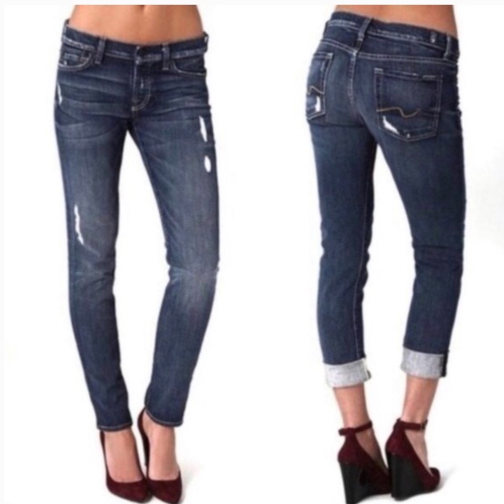 7 For All Mankind Josefina Skinny Boyfriend Button Fly Jean Size 25